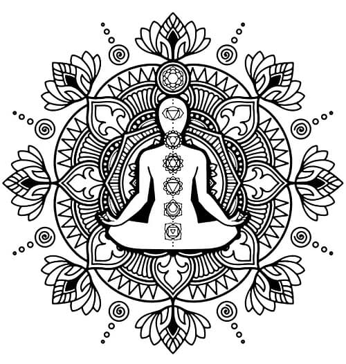 representation artistique des chakras humains, symbolisant l'approche énergétique de l'aromathérapie
